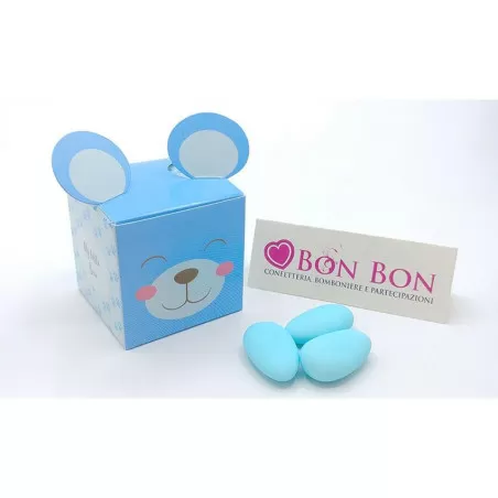 Scatolina portaconfetti orsetto cubo celeste Scotton - 1
