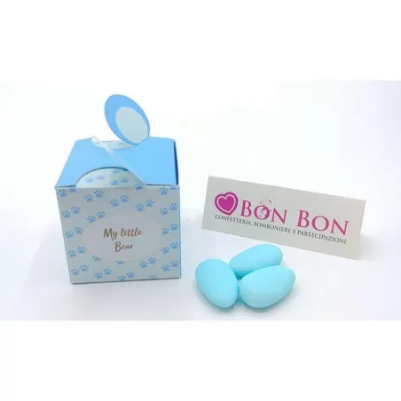 Scatolina portaconfetti orsetto cubo celeste Scotton - 2