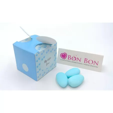 Scatolina portaconfetti orsetto cubo celeste Scotton - 3