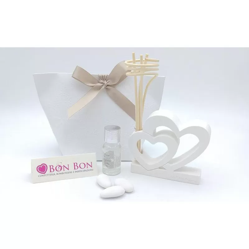 Bomboniera matrimonio claraluna 2020 diffusore cuori 20367/BUSTA Claraluna - 1