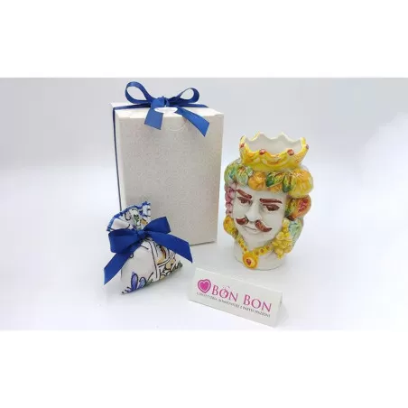 Bomboniera matrimonio siciliana testa di moro uomo colorata 2 - 1