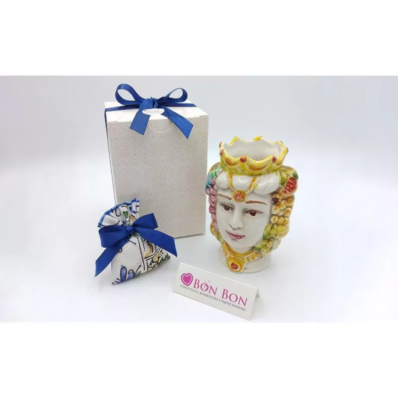 Bomboniera matrimonio siciliana testa di moro donna colorata 2 - 1