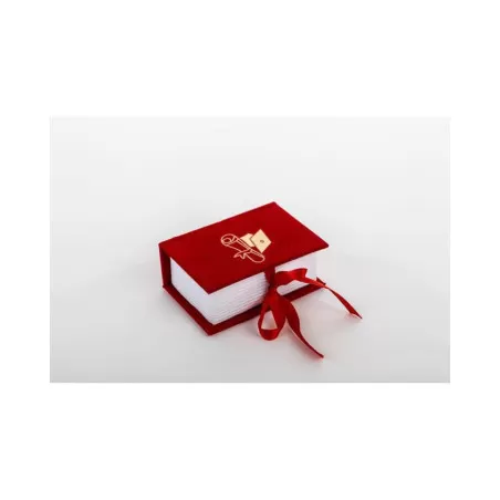 Porta confetti laurea scatola libro velluto rosso con tocco oro ETM - 1