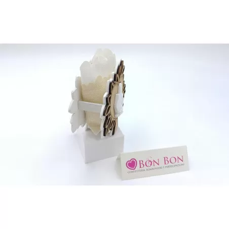 Scatolina porta confetti cresima albero legno con simbolo cresima - 2