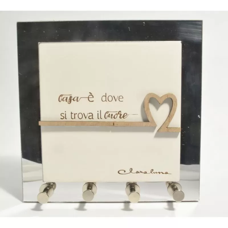 Bomboniera matrimonio claraluna 2020 quadro appendi chiavi scritta casa 20663 Claraluna - 1