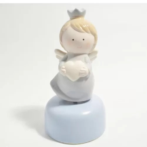 Bomboniera nascita e battesimo claraluna carillon con angelo celeste Claraluna - 1