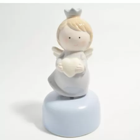 Bomboniera nascita e battesimo claraluna carillon con angelo celeste Claraluna - 1