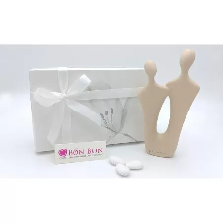 Bomboniera matrimonio claraluna 2020 coppia media tortora 20984 Claraluna - 1