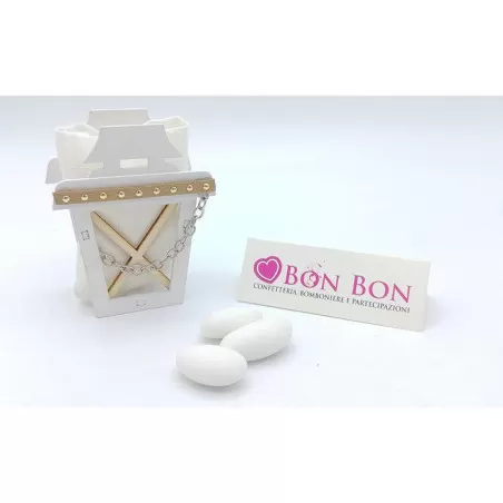 Astuccio e portaconfetti matrimonio scatolina lanterna in legno - 1