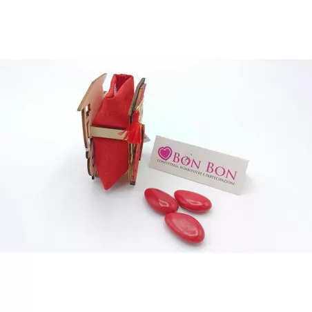 Porta confetti laurea scatolina in legno gufo - 2