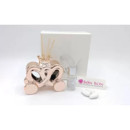 Bomboniera matrimonio claraluna 2020 diffusore carrozza rosa antico 20171R Claraluna - 8
