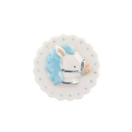 Bomboniera nascita e battesimo cavallino a dondolo calamita Cupido - 3