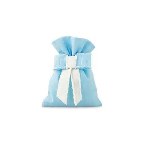 Sacchetto nascita e battesimo sacchetto azzurro con fiocco - 1