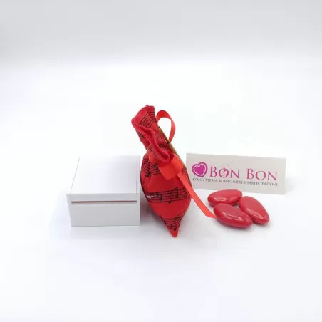 Sacchetto laurea note musicali rossa mini bustina Liete Creazioni - 2