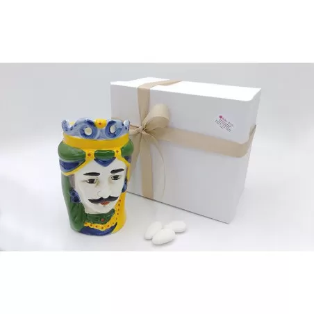 Bomboniera matrimonio tema siciliano testa di moro uomo colorata - 1