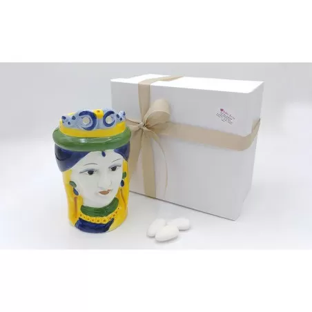 Bomboniera matrimonio tema siciliano testa di moro donna colorata - 1