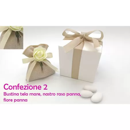 Bomboniera matrimonio coppia in porcellana con albero Linea elle - 3