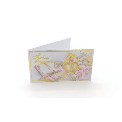Confezione 20 bigliettini per cresima con fiori - 1