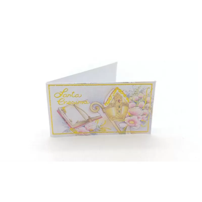 Confezione 20 bigliettini per cresima con fiori - 1