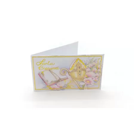 Confezione 20 bigliettini per cresima con fiori - 1