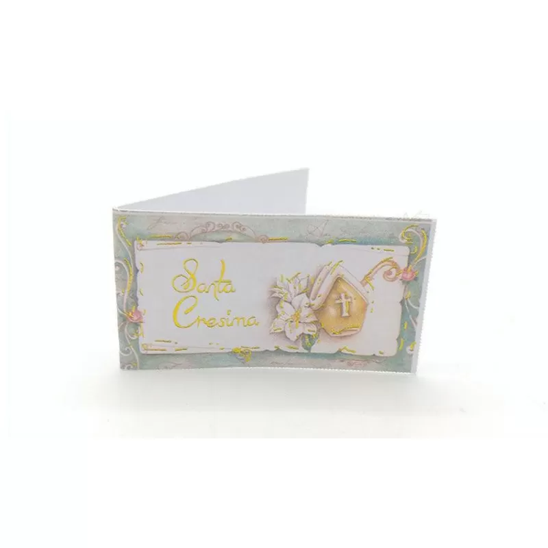 Confezione da 20 bigliettini per cresima in verde - 1