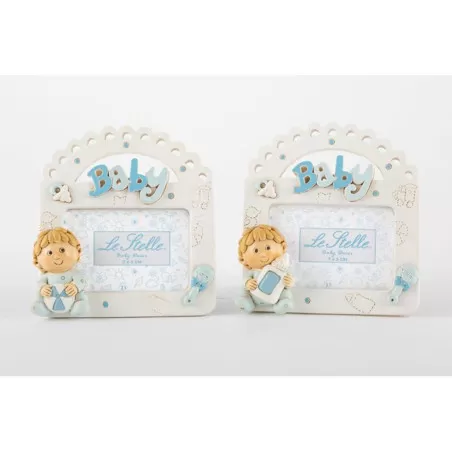 Bomboniera nascita e battesimo portafoto bimbo celeste Le stelle - 1