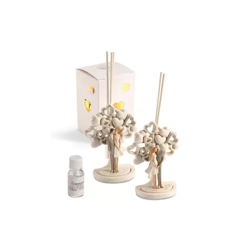 Bomboniera matrimonio solidale quadrifoglio coppia diffusori qfc508 Quadrifoglio - 1