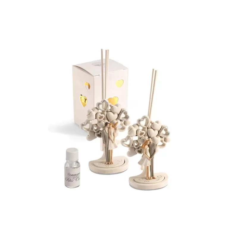 Bomboniera matrimonio solidale quadrifoglio coppia diffusori qfc508 Quadrifoglio - 1