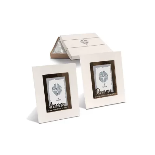 Bomboniera matrimonio solidale quadrifoglio portafoto qfc536 Quadrifoglio - 1