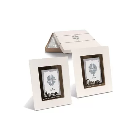 Bomboniera matrimonio solidale quadrifoglio portafoto qfc536 Quadrifoglio - 1