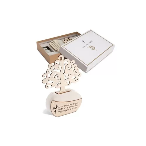 Bomboniera matrimonio solidale quadrifoglio diffusore albero della vita qfc542 Quadrifoglio - 1