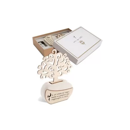 Bomboniera matrimonio solidale quadrifoglio diffusore albero della vita qfc542 Quadrifoglio - 1