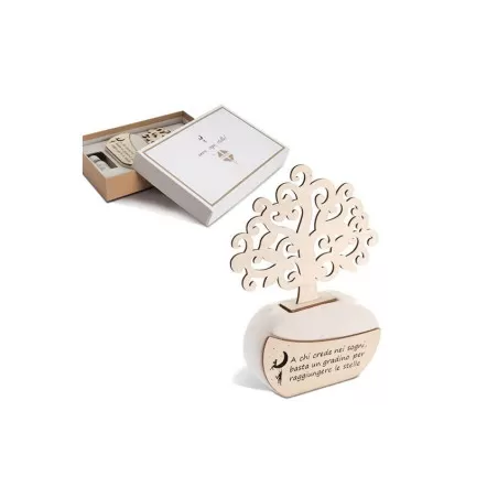 Bomboniera matrimonio solidale quadrifoglio diffusore albero della vita qfc543 Quadrifoglio - 1