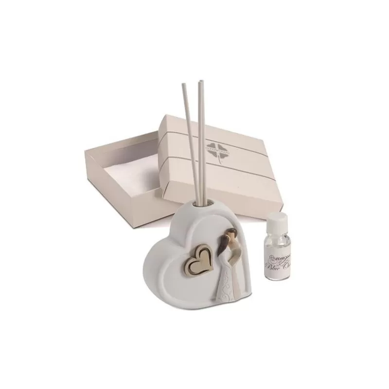 Bomboniera matrimonio solidale quadrifoglio diffusore coppia sposi qfc547 Quadrifoglio - 1