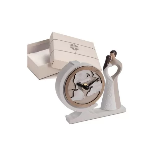 Bomboniera matrimonio solidale quadrifoglio coppia sposi orologio mappamondo qfc549 Quadrifoglio - 1