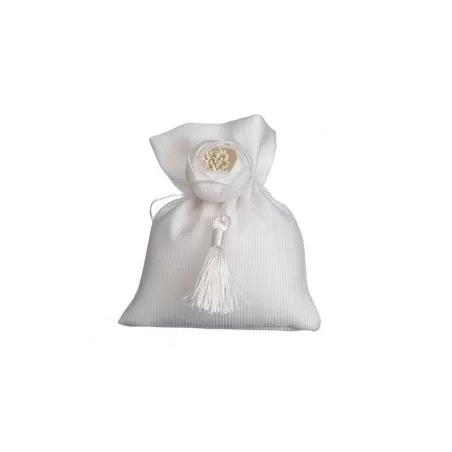 Sacchetto matrimonio sacchetto panna con peonia panna - 1