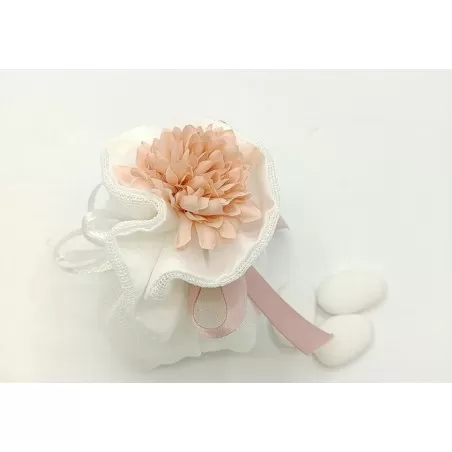 Sacchetto matrimonio fagotto lino con trama colore panna ml0/avo Margot - 2