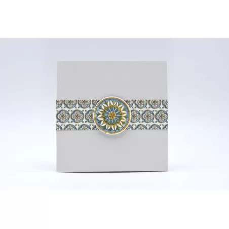 Partecipazione matrimonio E056 con disegno maioliche Alessia Partecipazioni - 1