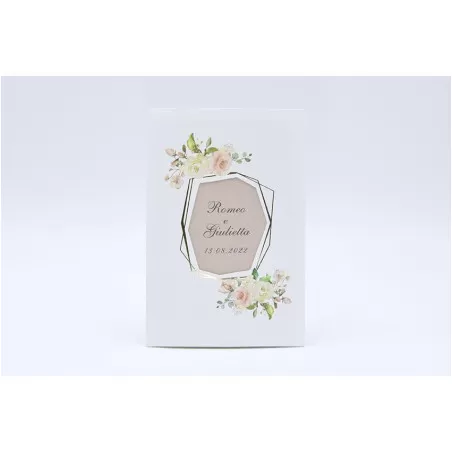 Partecipazione matrimonio E054 con disegno rose Alessia Partecipazioni - 1