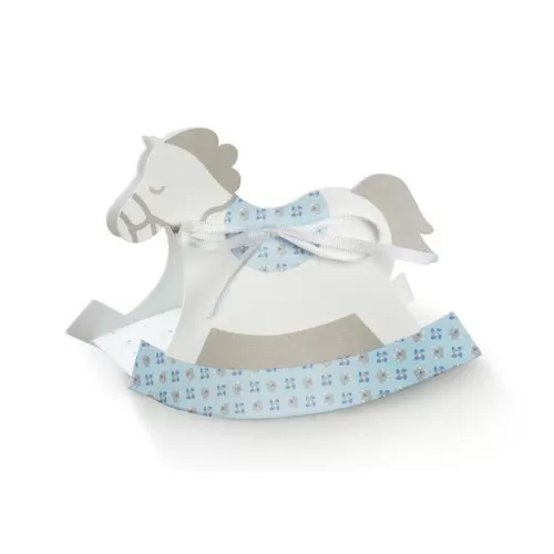 Scatolina portaconfetti Cavallino celeste Scotton - 1