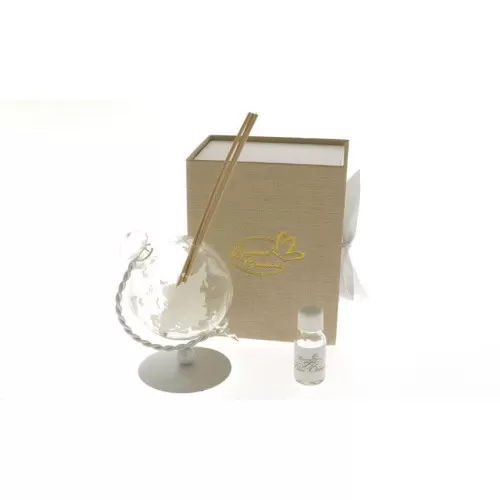 Bomboniera matrimonio mappamondo profumatore in vetro globus bianco ETM - 1