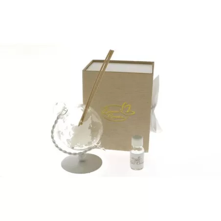 Bomboniera matrimonio mappamondo profumatore in vetro globus bianco ETM - 1