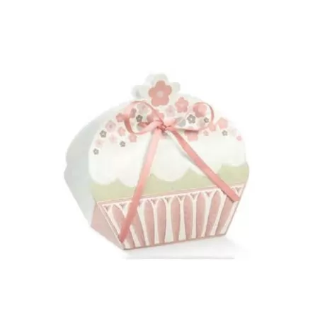 Astuccio portaconfetti cupcake bicolore rosa Scotton - 1