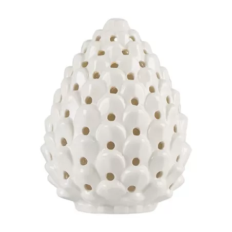 Bomboniera matrimonio harmony pigna ceramica bianca luce led Harmony - 1