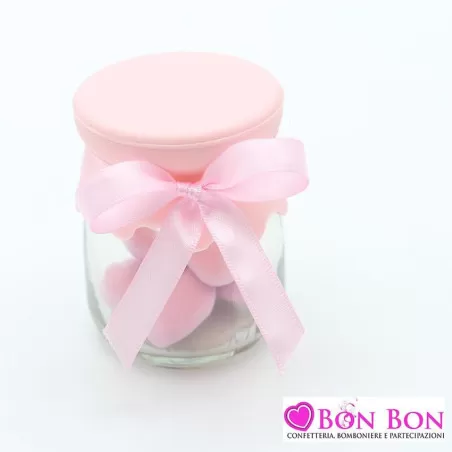 Barattolo coperchio silicone rosa Cupido - 1