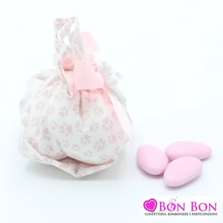 Sacchetto nascita e battesimo fagotto linea zampetta rosa Liete Creazioni - 2
