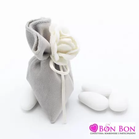 Sacchetti matrimonio natalizi linea velluto grigio Liete Creazioni - 3