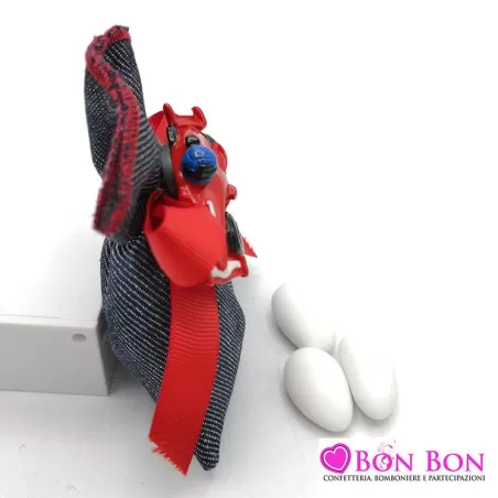 Sacchetto prima comunione tessuto jeans con magnete formula 1 - 2