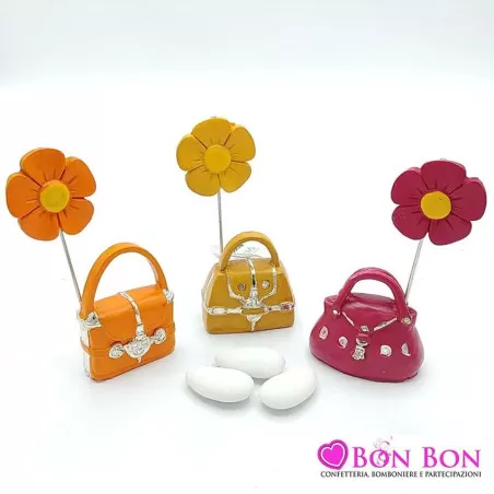 Bomboniera in offerta portafoto clip borsetta colorata - 1