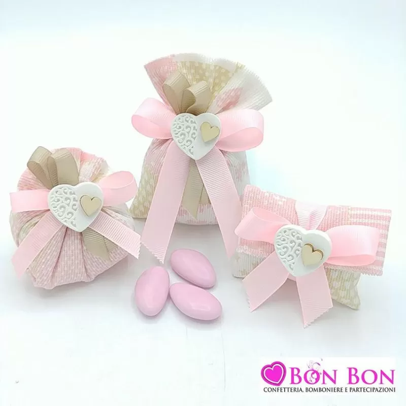 Linea sacchetti nascita e battesimo patchwork rosa Liete Creazioni - 1